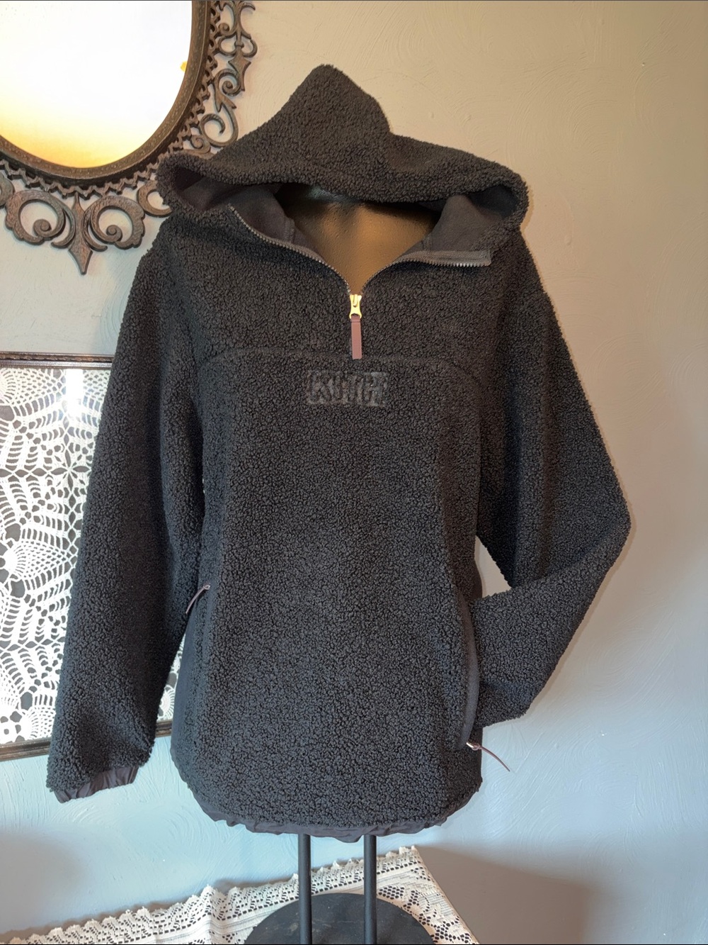 Kith Black Sherpa Hoodie Pullover